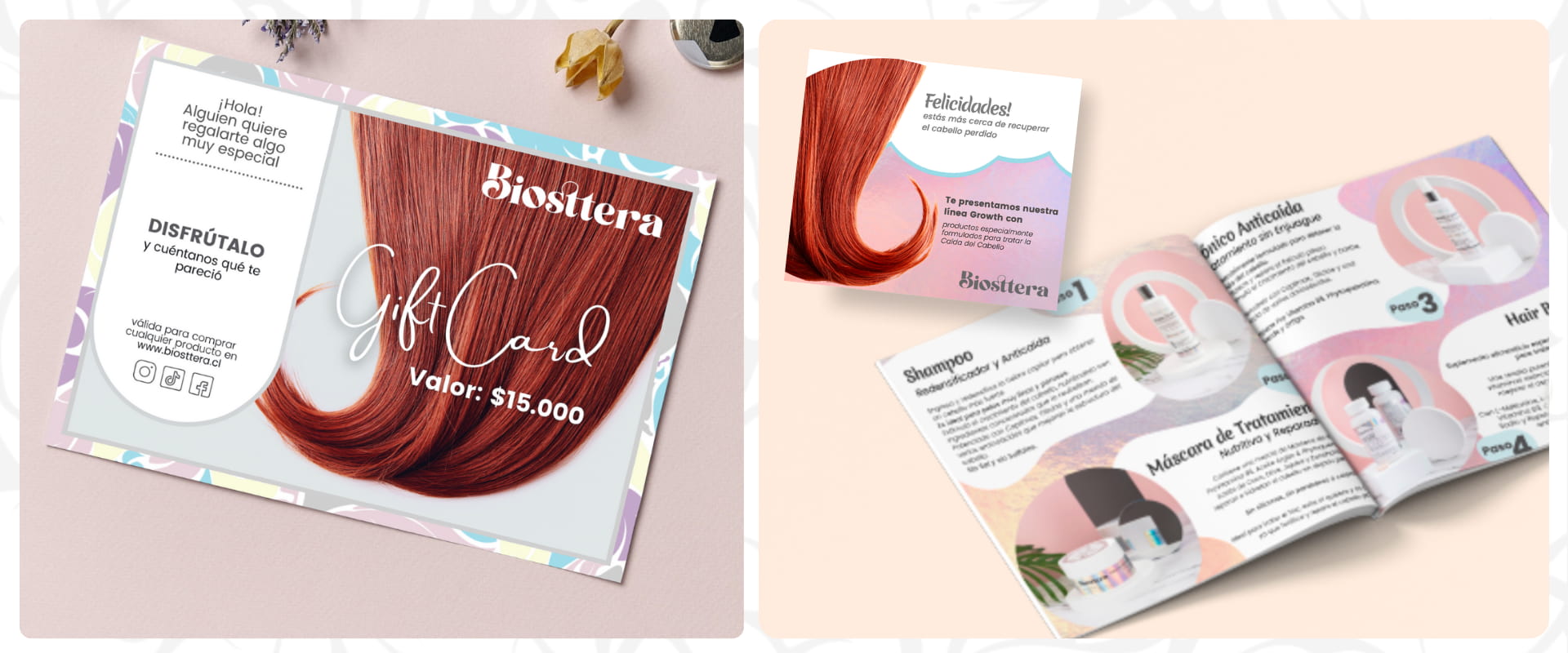 packaging, tarjeton y catalogo de poducto y dirección fotografíca