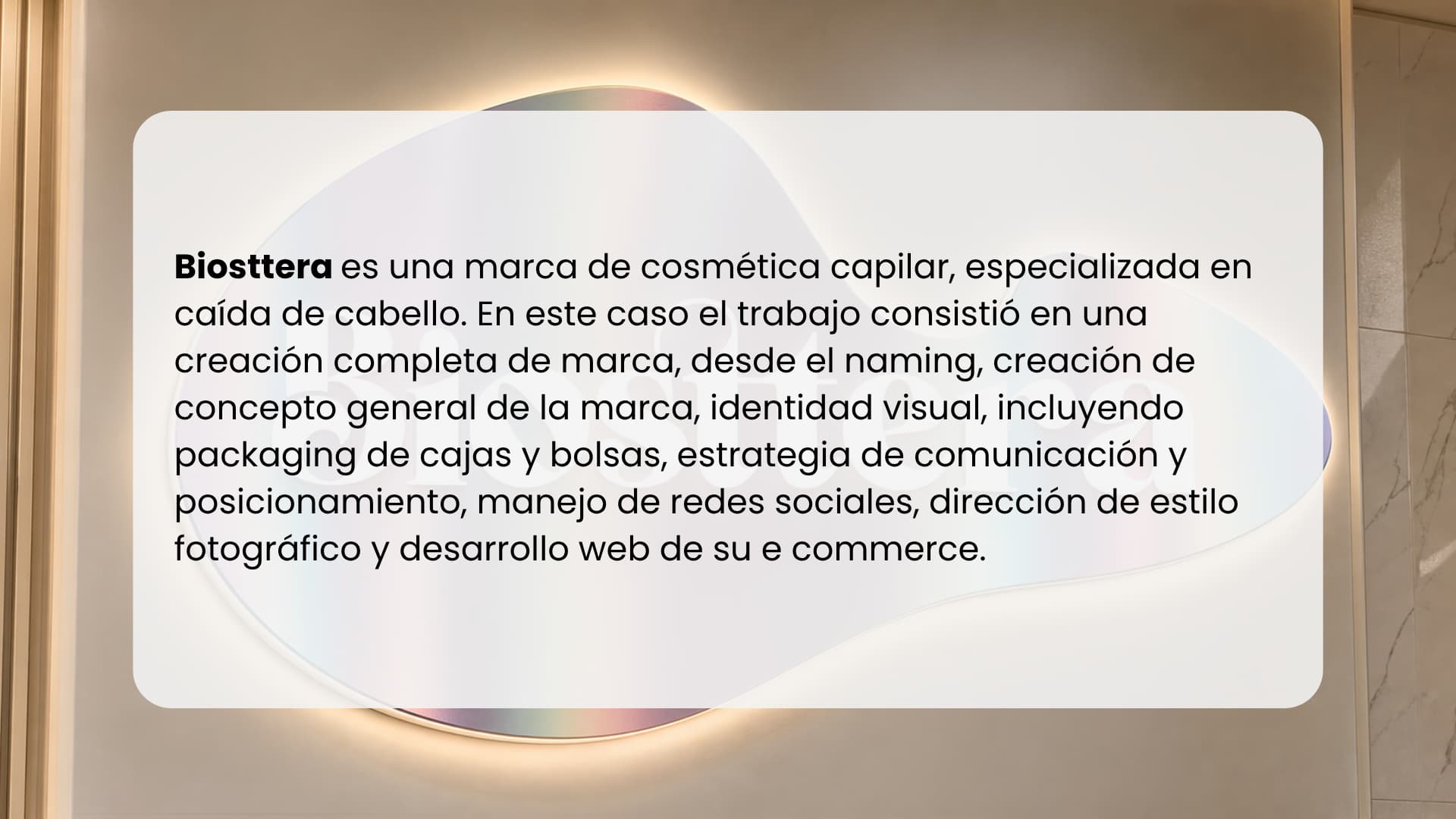 Branding completo para Biosttera, descripción de lo que realizamos en Media Shining para esa marca en Chile