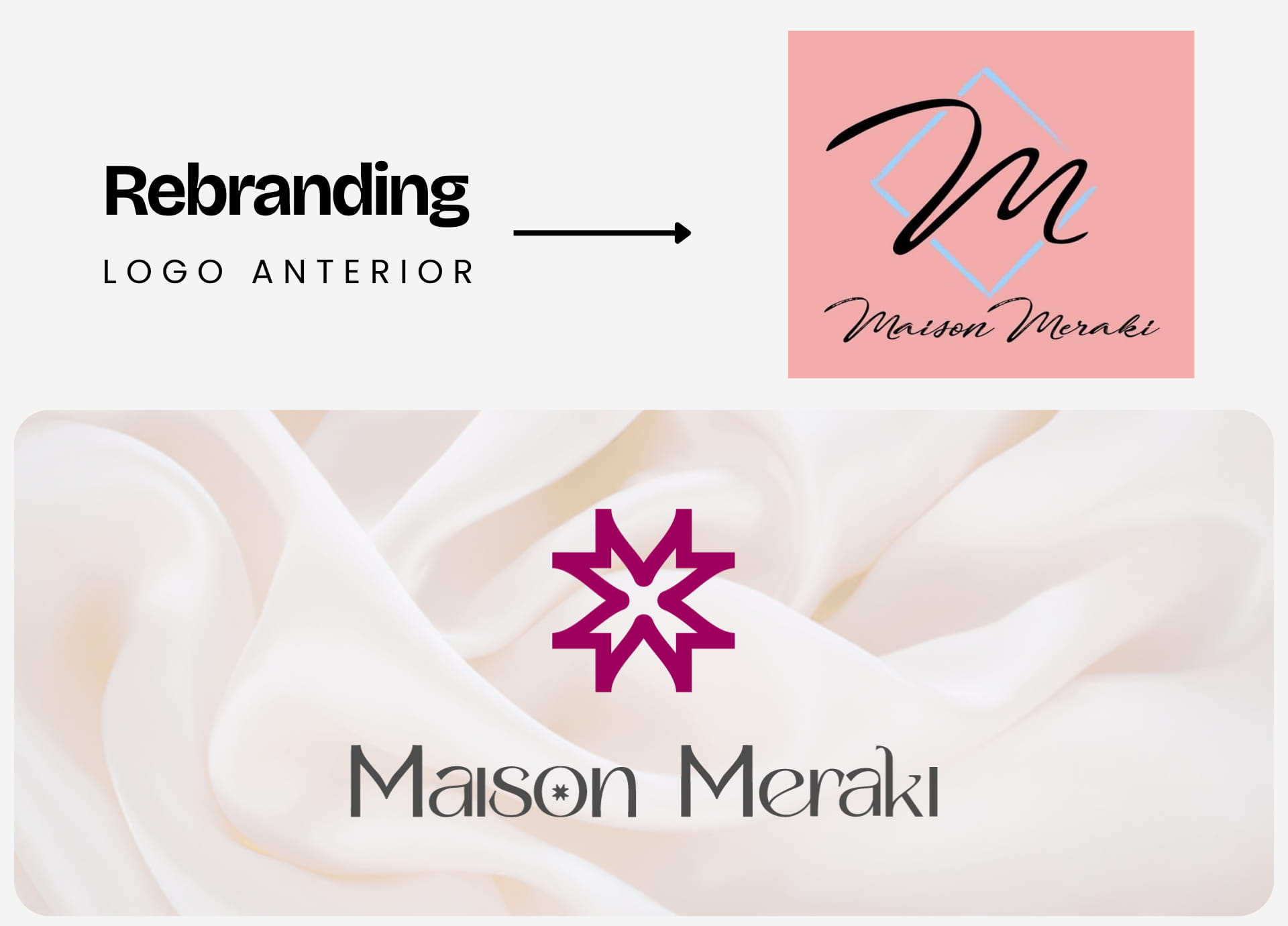 diseño de marca, identidad visual para maison meraki, marca chilena de accesorios
