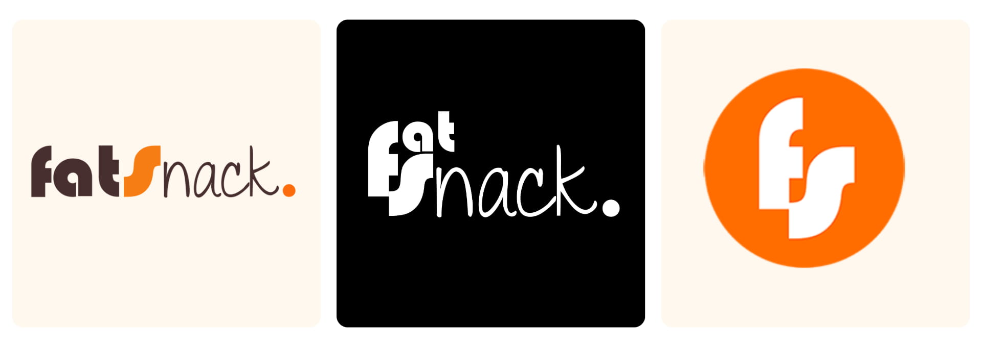 logos fatsnack, versiones de logo e isotipo de marca